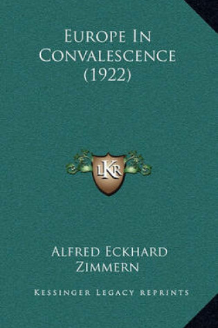 Cover of Europe in Convalescence (1922)