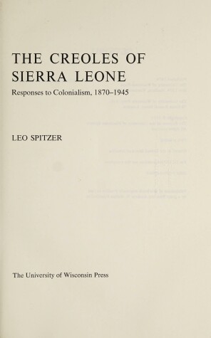 Book cover for The Creoles of Sierra Leone