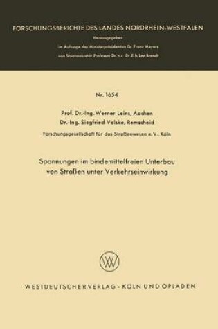 Cover of Spannungen Im Bindemittelfreien Unterbau Von Strassen Unter Verkehrseinwirkung