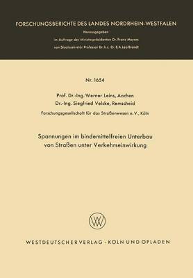 Book cover for Spannungen Im Bindemittelfreien Unterbau Von Strassen Unter Verkehrseinwirkung