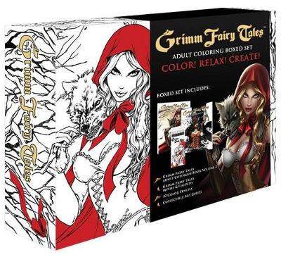 Book cover for Grimm Fairy Tales Coloring Book Box Set