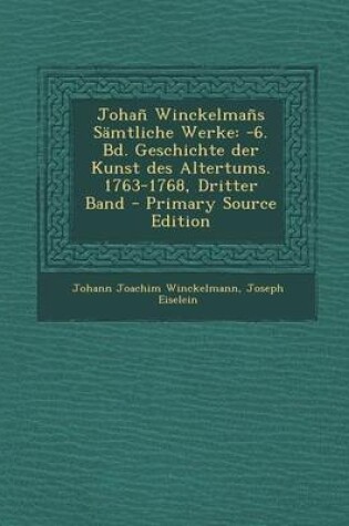 Cover of Johan Winckelmans Samtliche Werke