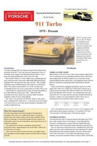 Cover of Porsche 911 Turbo Buyers' Guide