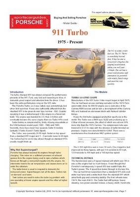 Book cover for Porsche 911 Turbo Buyers' Guide