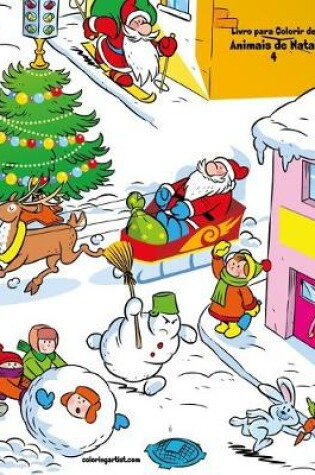 Cover of Livro para Colorir de Animais de Natal 4