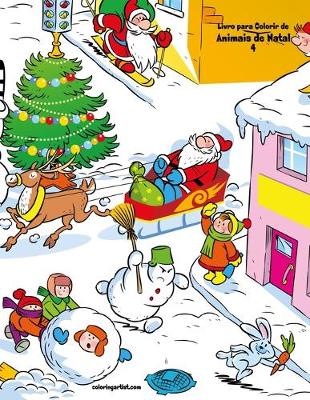 Book cover for Livro para Colorir de Animais de Natal 4