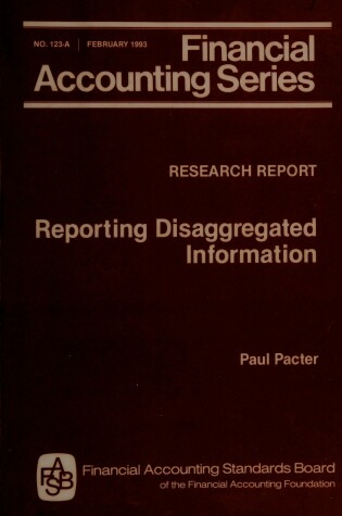 Cover of Reporting Disaggregated Information