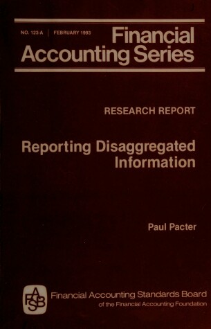 Book cover for Reporting Disaggregated Information