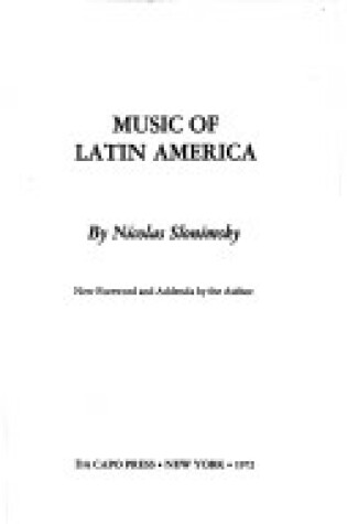 Cover of Music of Latin America