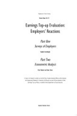 Cover of Earnings Top-up Evaluation