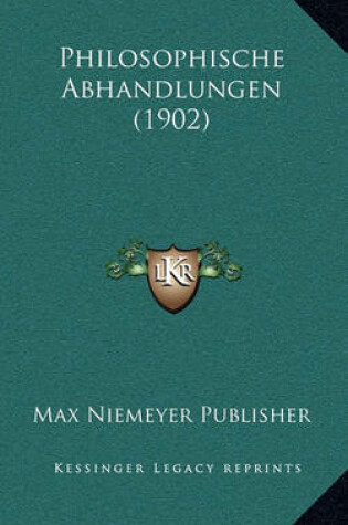 Cover of Philosophische Abhandlungen (1902)