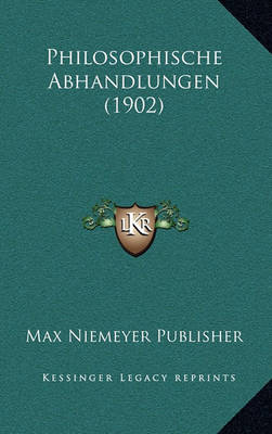 Cover of Philosophische Abhandlungen (1902)