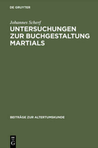 Cover of Untersuchungen Zur Buchgestaltung Martials