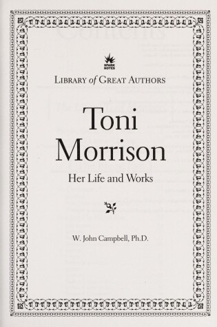 Cover of Toni Morrison (Sparknotes Library of Great Authors)