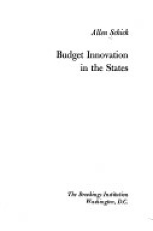 Cover of Budget Innovation in the States