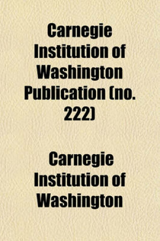 Cover of Carnegie Institution of Washington Publication Volume 88