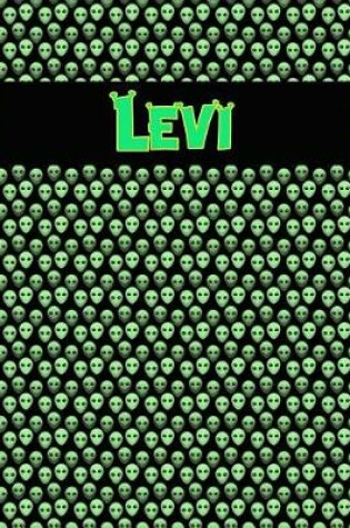 Cover of 120 Page Handwriting Practice Book with Green Alien Cover Levi