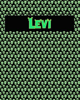 Book cover for 120 Page Handwriting Practice Book with Green Alien Cover Levi