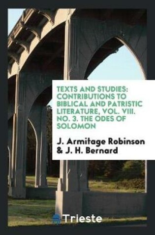 Cover of Texts and Studies