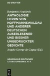 Book cover for Anthologie Herrn von Hoffmannswaldau und anderer Deutschen auserlesener und bissher ungedruckter Gedichte