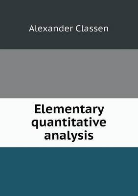 Book cover for Elementary quantitative analysis