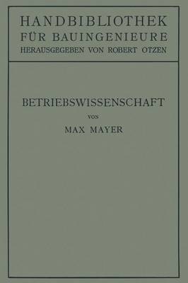 Book cover for Betriebswissenschaft