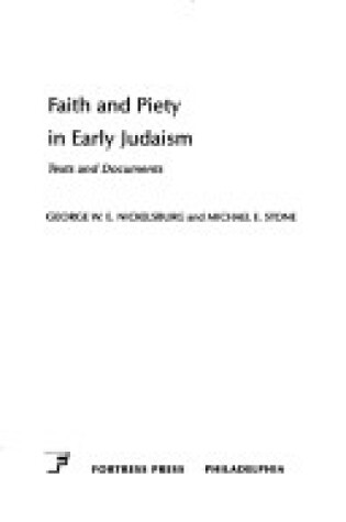 Cover of Faith and Piety in Early Judaism