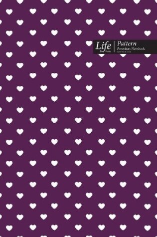 Cover of Hearts Pattern Composition Notebook, Dotted Lines, Wide Ruled Medium Size 6 x 9 Inch (A5), 144 Sheets Purple Cover