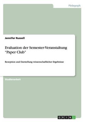 Book cover for Evaluation der Semester-Veranstaltung Paper Club