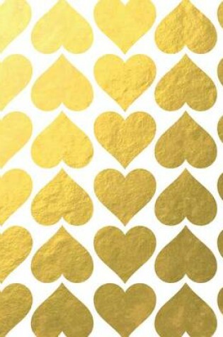 Cover of Gold Foil Hearts Notebook 8*10