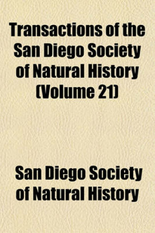 Cover of Transactions of the San Diego Society of Natural History (Volume 21)