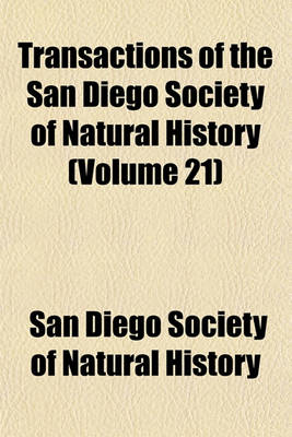 Book cover for Transactions of the San Diego Society of Natural History (Volume 21)