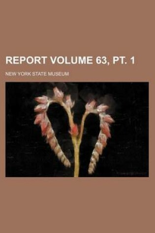 Cover of Report Volume 63, PT. 1