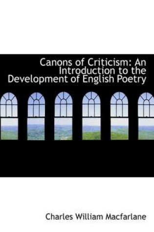 Cover of Canons of Criticism