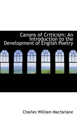 Book cover for Canons of Criticism