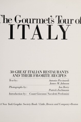 Cover of The Gourmet's Tour of Italy