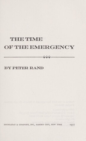 Book cover for The Time of the Emergency