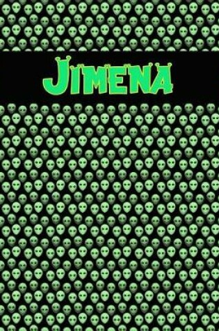 Cover of 120 Page Handwriting Practice Book with Green Alien Cover Jimena