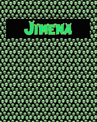 Book cover for 120 Page Handwriting Practice Book with Green Alien Cover Jimena