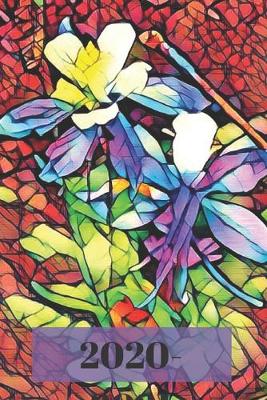 Cover of Stained Glass Purple Blue Columbine Flower Lover's 25 Month Weekly Planner Dated Calendar for Women