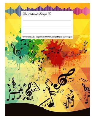 Book cover for Staff Paper Blank Manuscript Musical Notebook, 12 Staves, 8.5.X 11, Music Notes