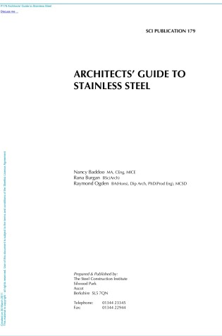 Cover of Architect's Guide to Stainless Steel