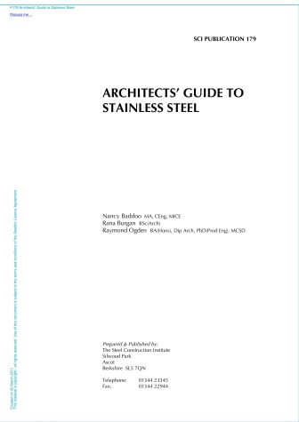 Book cover for Architect's Guide to Stainless Steel