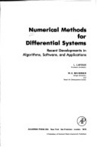 Cover of Numerical Methods for Differential Systems