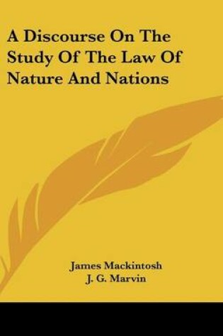 Cover of A Discourse on the Study of the Law of Nature and Nations