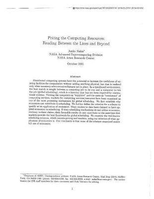 Book cover for Pricing the Computing Resources