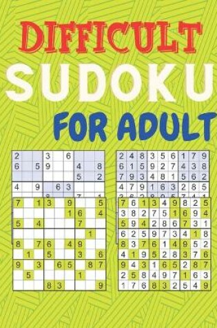 Cover of Difficult Sudoku for Adult