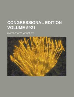 Book cover for Congressional Edition Volume 5921