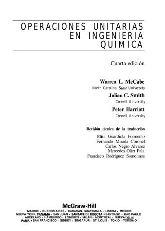 Book cover for Operaciones Unitarias En Ingenieria Quimica