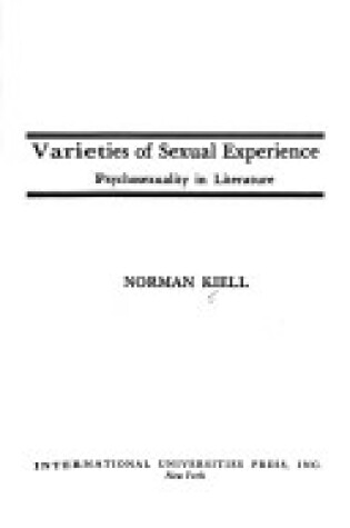 Cover of Varieties of Sexual Experience